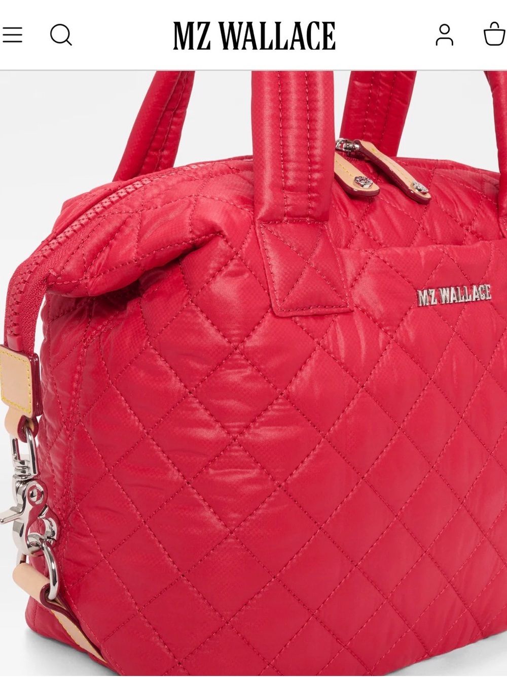 MZ Wallace Quilted Satchel in Red